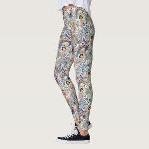 Leggings Danse Éthérée Motif Féminin Aquarelle Rêveur