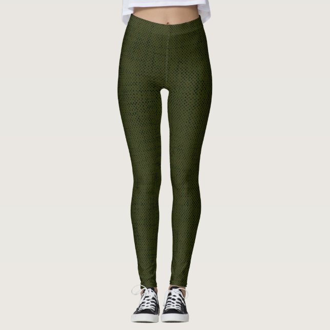 Leggings Dark olive textured (Devant)
