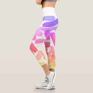 Leggings d'Art Capri Abstrait