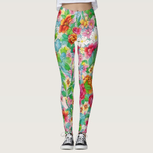 Leggings d'art floral coloré