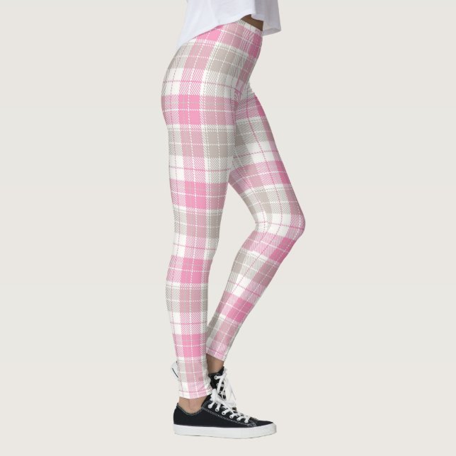Leggings d'art plaqué rose et gris (Droite)
