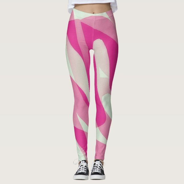 Leggings d'art rose et pastel (Devant)