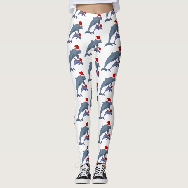 Leggings Dauphins de père Noël (Devant)