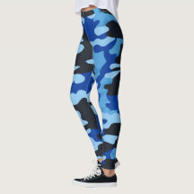 Leggings de Camo Bleu Noir - Pantalons de Yoga Tac