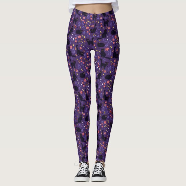Leggings de chats noirs (Devant)