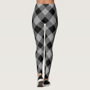 Leggings de chèques noirs et gris