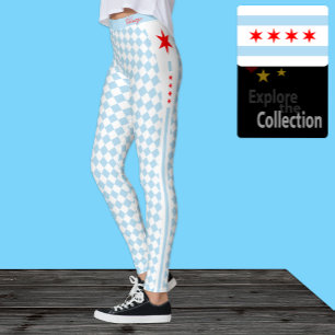 leggings de Chicago, mode premium, Chicago Flag