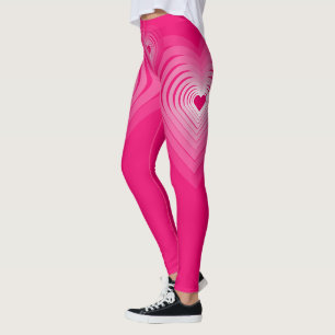 Leggings de coeur rose