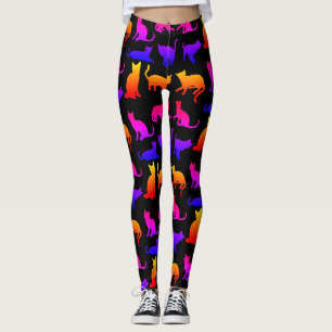Leggings de conception de chats colorés
