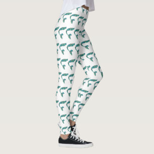 Leggings de contes de sirène blanc et vert