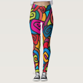 Leggings de design Tourbillonnant gras et coloré