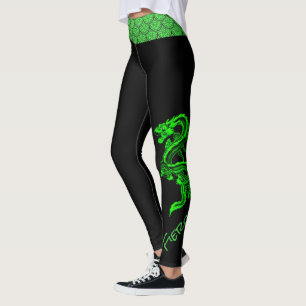 Leggings de dragon vert