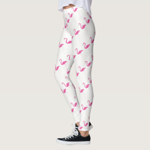 Leggings de Flamant rose rose et blanc