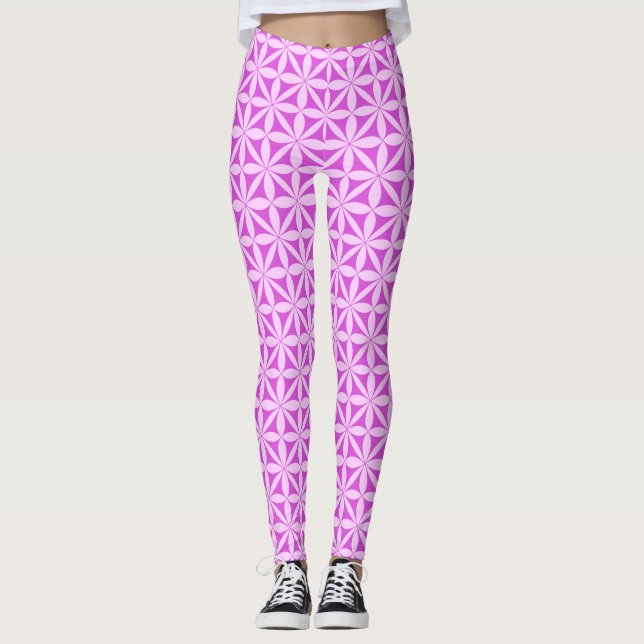 leggings de fleurs roses (Devant)