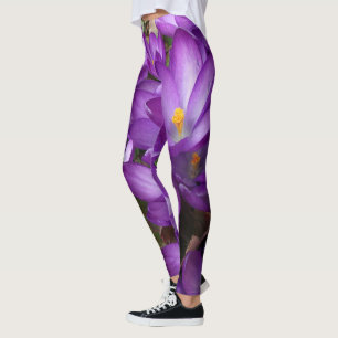 Leggings de fleurs violettes