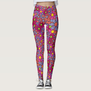 Leggings de flûte à fleurs