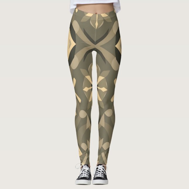 Leggings de formes géométriques - Patte élégante e (Devant)