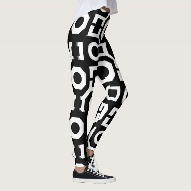 Leggings de géométrie en noir blanc (Droite)