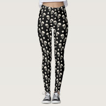 Leggings de Halloween noirs à motif diamant de crâ