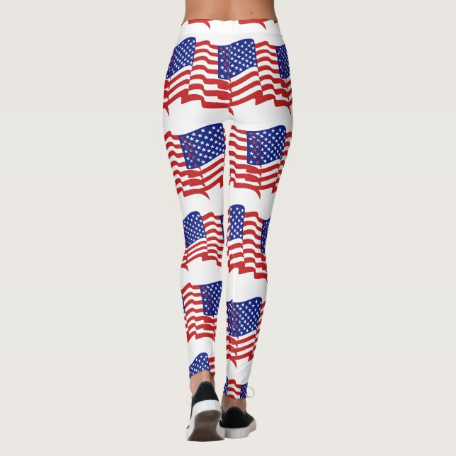 Leggings de la Dame de Yoga patriotique (Dos)