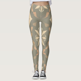 Leggings de la nature géométrique Couleurs douces