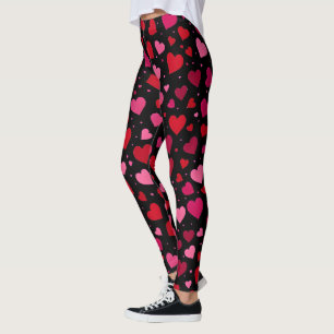 Leggings de la Saint-Valentin, Coeurs rose et roug