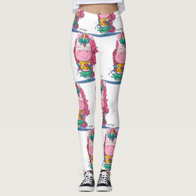 Leggings de licorne blanche (Devant)