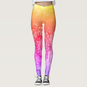Leggings de mandala arc-en-ciel