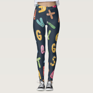 Leggings De mignons alphabets monstres