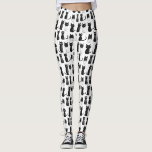 Leggings de moelle monochrome - Chats noirs