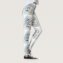 Leggings de Noël de baseball Snowman