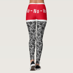 Leggings de Noël Père Noël Faux Rose Lace Fishnet