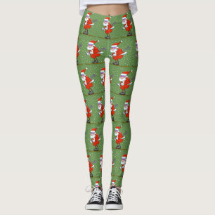 Leggings de Noël Père Noël Skiing