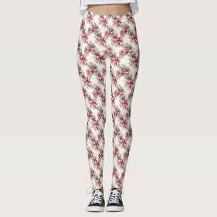 Leggings de Noël roses