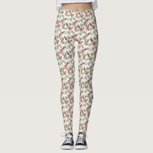Leggings de Noël roses