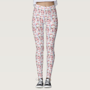 Leggings de Noël roses