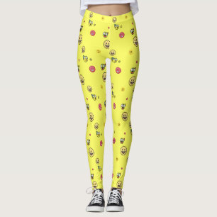 Leggings De nombreux types d'émoticônes sur l'arrière - pla
