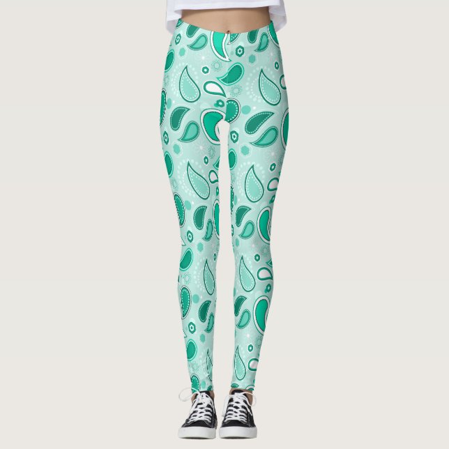 leggings de paisley verte (Devant)