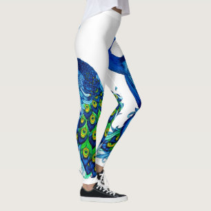 Leggings de paon bleu
