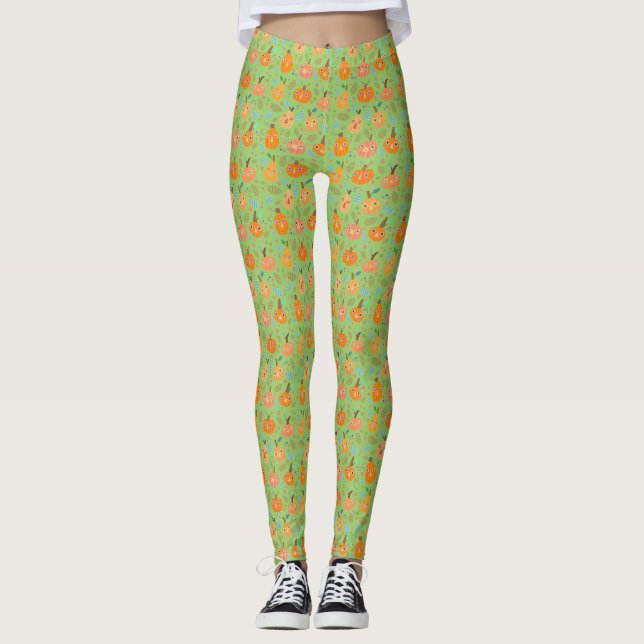 Leggings de patchs citrouille (Devant)