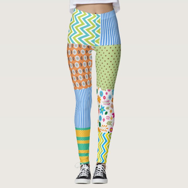 Leggings de Patchwork pour femmes (Devant)
