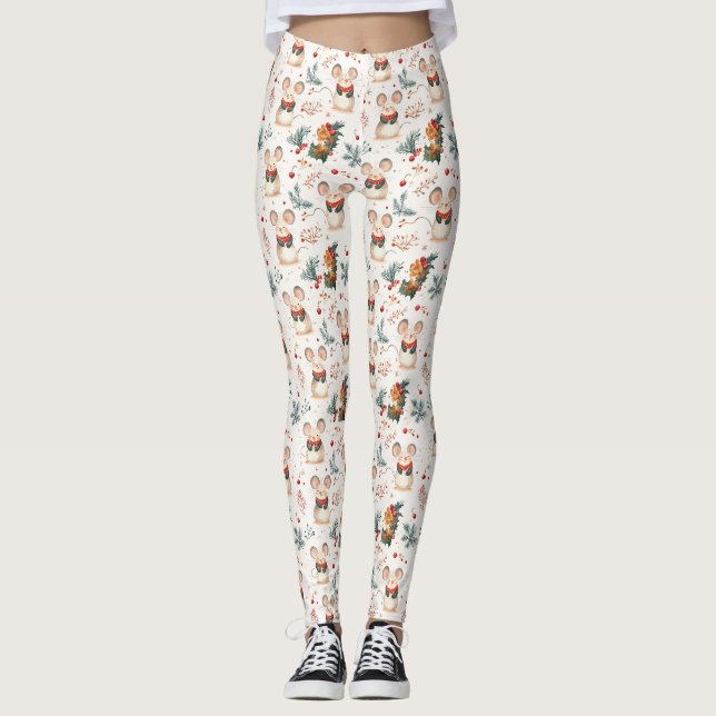 Leggings de souris de Noël (Devant)