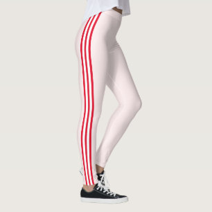 Leggings de sport à rayure latérale rouge ou chois