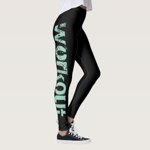 Leggings de sport noir sarcelle pour forme physiqu