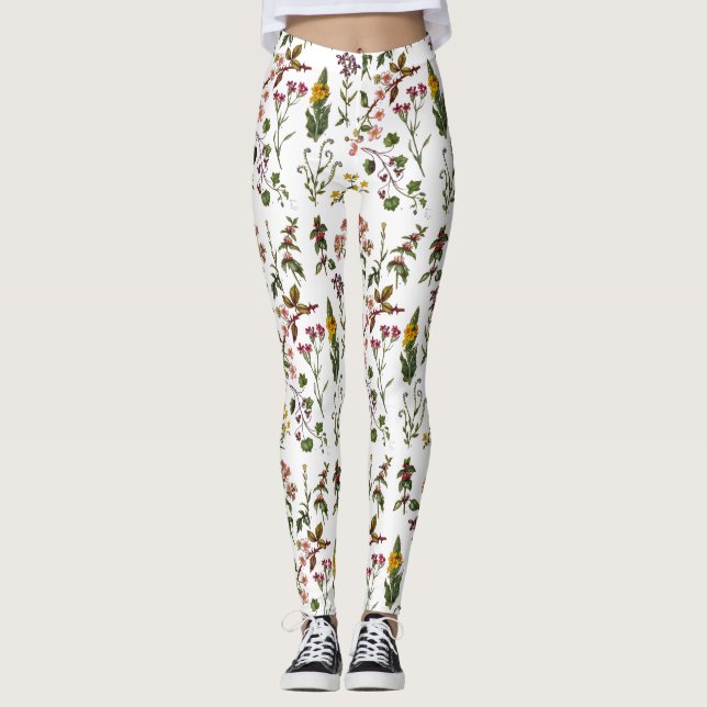 Leggings De superbes légendes botaniques fleuries (Devant)