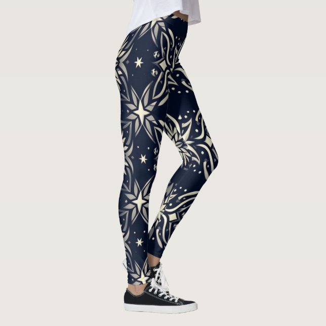 Leggings de symétrie de fleur de minuit (Droite)