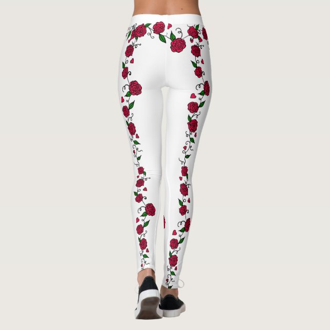Leggings de tatouage à la vigne rose (Dos)