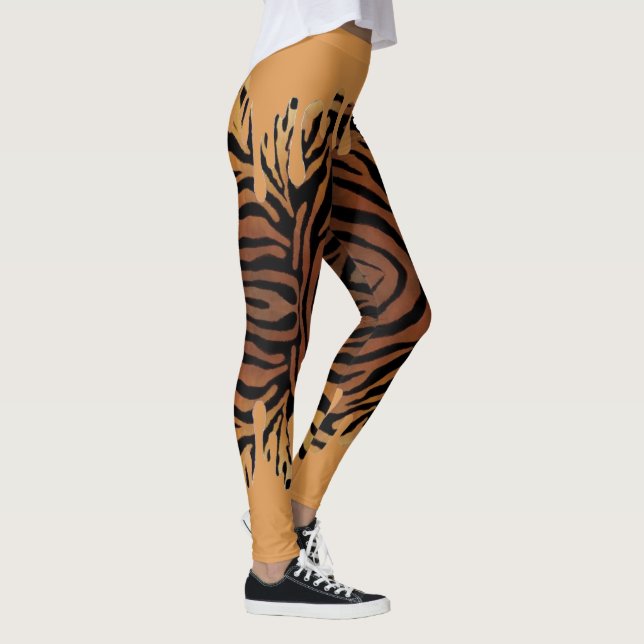 Leggings de tigre con color naranja derramado (Droite)