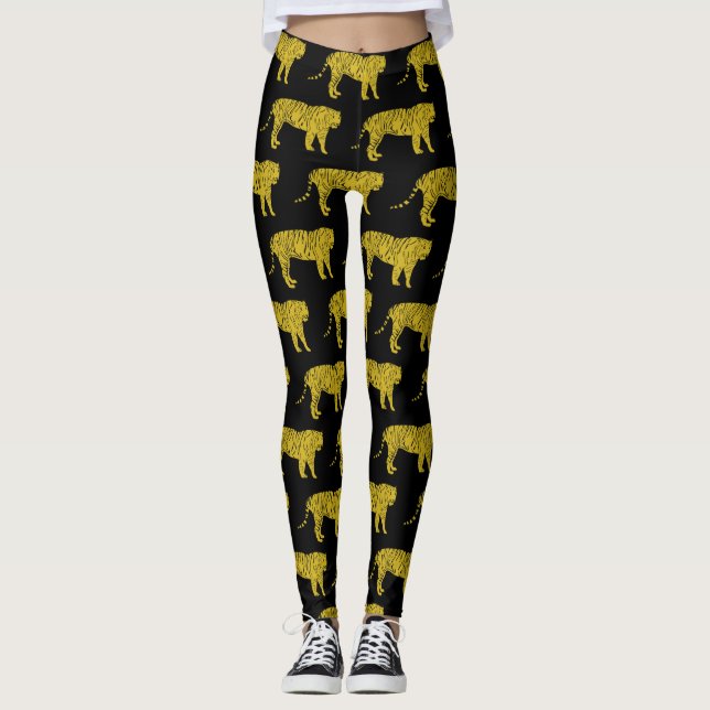 Leggings de tigres jaunes (Devant)