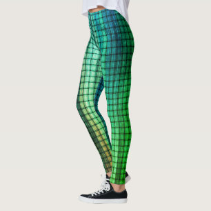 Leggings de tissage vert Iridescente